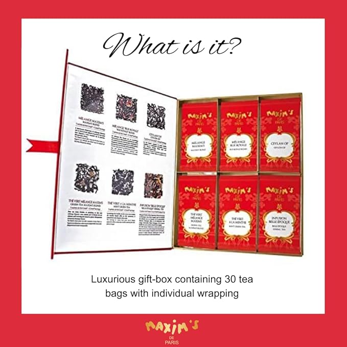 Maxim's de Paris - 30 Assorted Tea Bags Collection 57g Gift Box