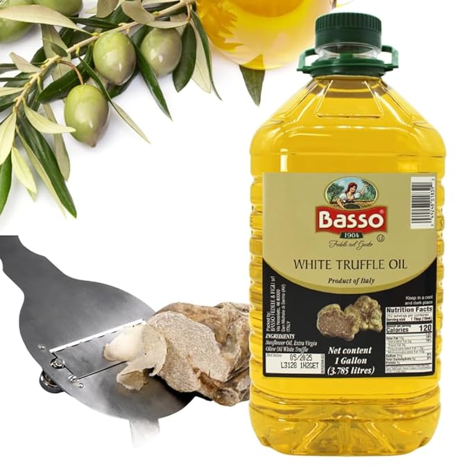 BASSO 1904 - White Truffle Oil Bulk 1 Gallon (3.785 liters) Product of Italy Non-GMO