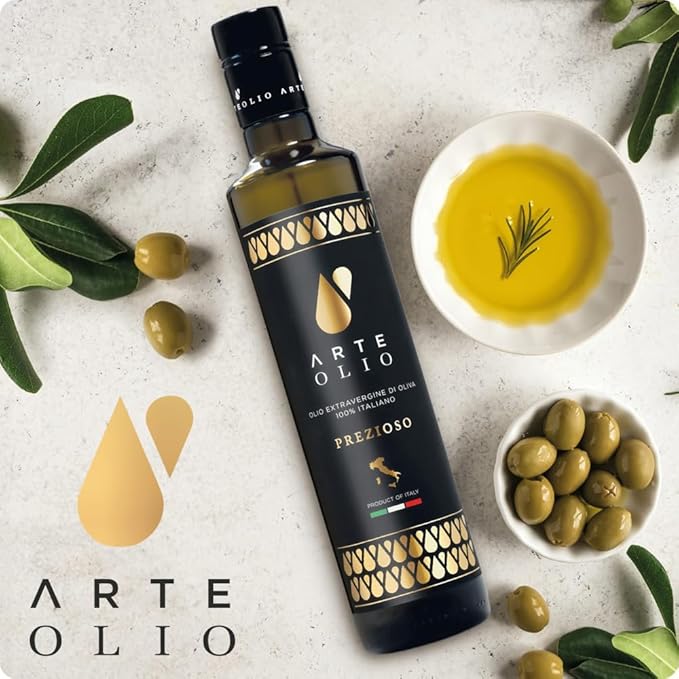ArteOlio Prezioso Olive Oil: 100% Extra virgin cold pressed olive oil directly from Italy made in Single Estate Unordinary Rich Taste (500mL Bottle)