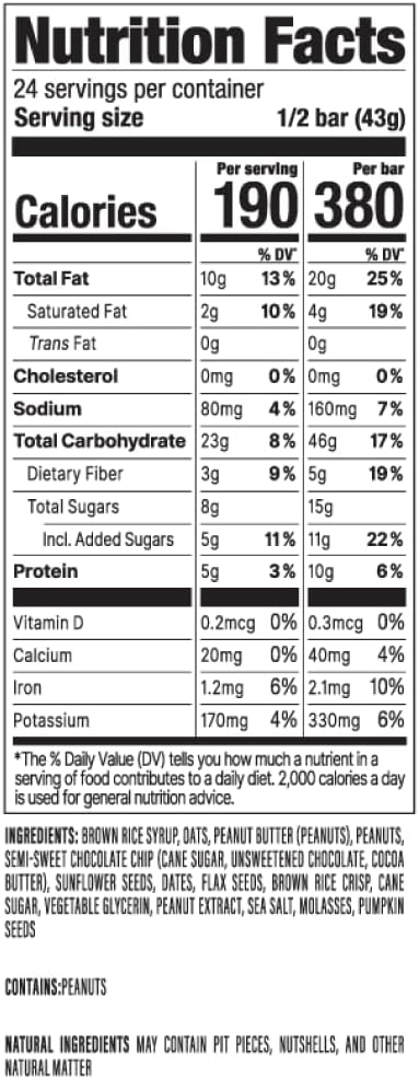 PROBAR - MEAL Bar Peanut Butter Chocolate Chip Non-GMO Gluten-Free Healthy Plant-Based Whole-Food Ingredients Natural Energy (12 Count)