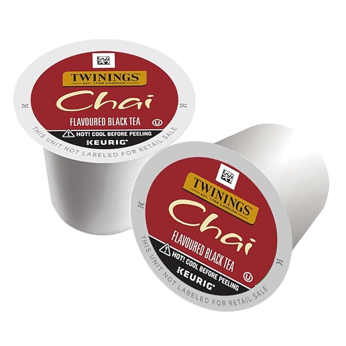 Twinings Chai Black Tea K-Cup Pods for Keurig 24 Count (Pack of 2) Naturally Sweet and Savoury Spice Flavours Caffeinated Enjoy Hot or Iced