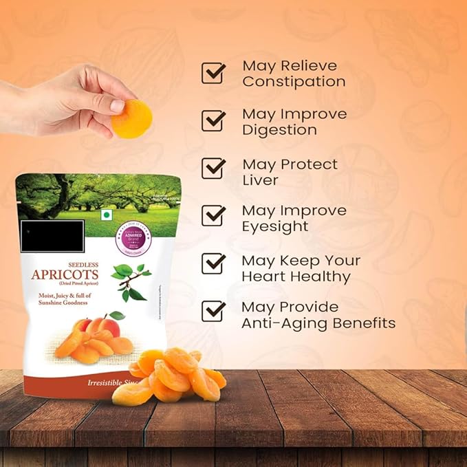 Generic Premium Turkish Apricots Gluten Free Vegan Sun Dried Apricots | Add in your Healthy Recipes - 200 gm