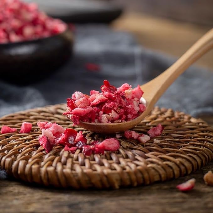 WEIJUEJIYI Frozen Dried Cranberry Slices 65g/2.29oz No Added Sugar Only Cranberries as Ingredients Dried Fruits for Grains Yogurt Beverages Breakfast Snacks and Cooking