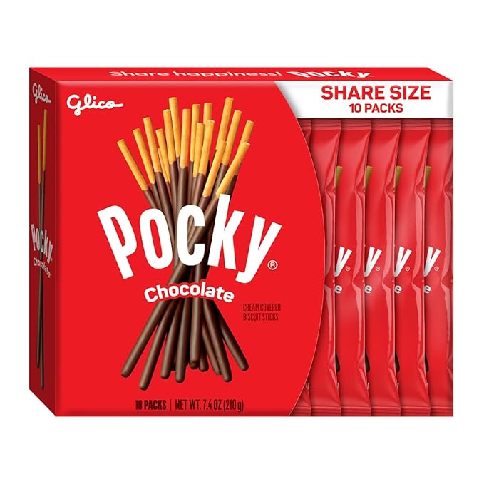 Pocky Chocolate Biscuit Sticks Share Pack – 5 Box Bundle – Japanese Snack with Rich Chocolate Coating – Shareable On-the-Go Treat