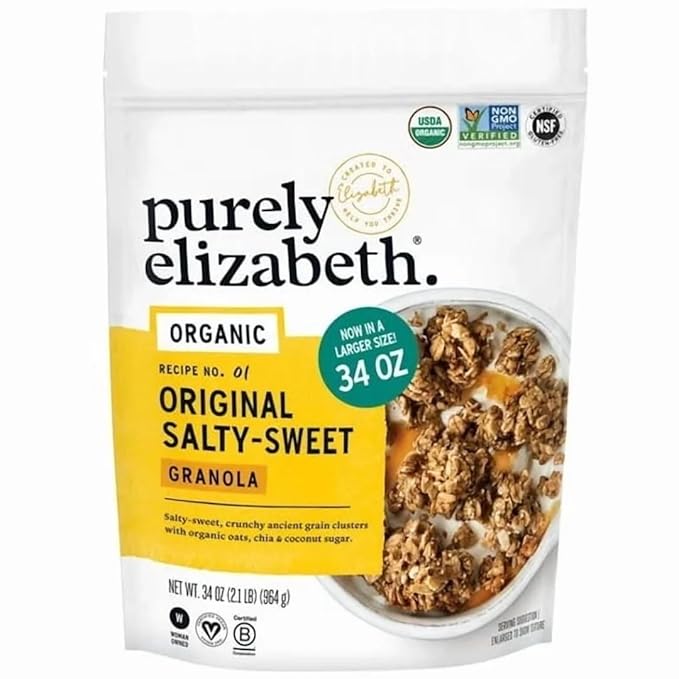 Organic Original Salty-Sweet Granola 34 oz (2.1 lb) Bags – Pack of 2 – USDA Organic Ancient Grain Granola Non-GMO Salty &amp Sweet Crunchy Oat Clusters