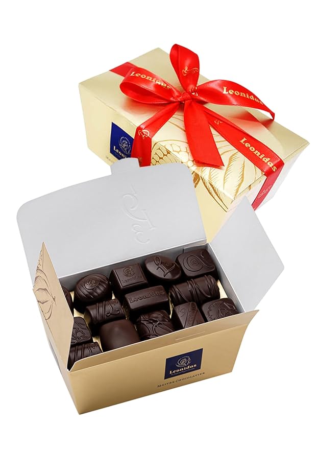 Leonidas Belgian Chocolates | All Dark Chocolates in a Beautiful Gift Ballotin Box | Imported Fine Chocolate from Belgium (1 x 32pc 500g 1.1lbs)