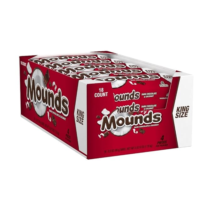 Mounds Candy Bars King Size 3.5-Ounce (Pack of 18)
