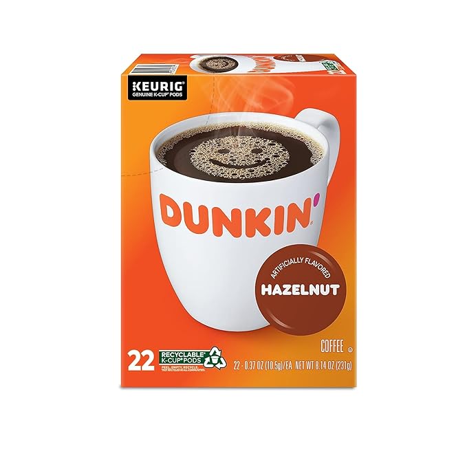 Dunkin Donuts Hazelnut Flavored Coffee K-Cups For Keurig K Cup Brewers (24 Count)