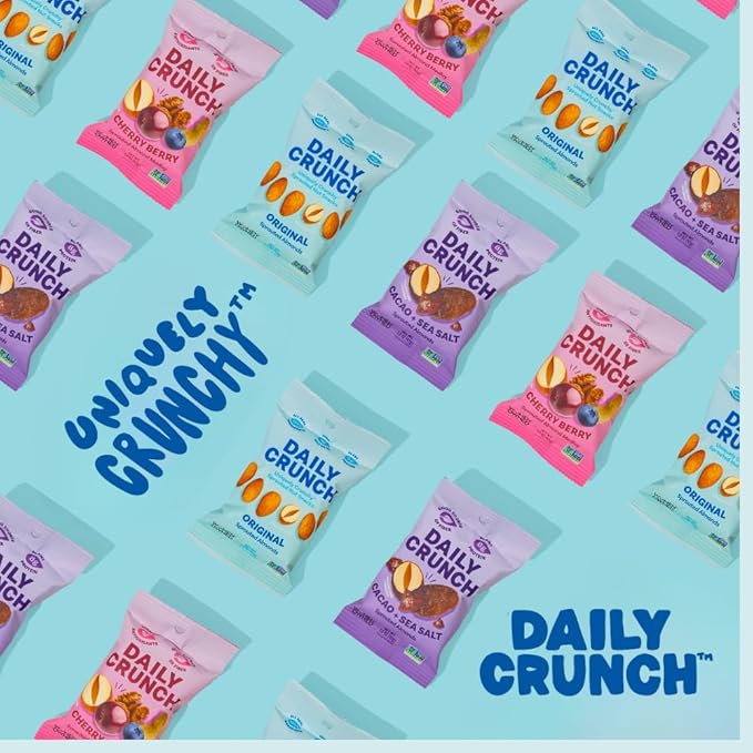 Daily Crunch Sprouted Almonds 1.5 Ounce Mini On-The-Go Bags Sprouted and Dehydrated for a Unique Crunch Keto Friendly Non-GMO (1.5 Ounce Turmeric &amp Sea Salt)