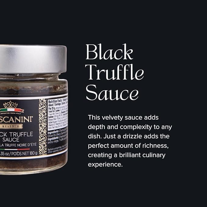 Tuscanini Reserve Black Summer Truffle Sauce 6.35oz | Product of Italy | Certified Kosher