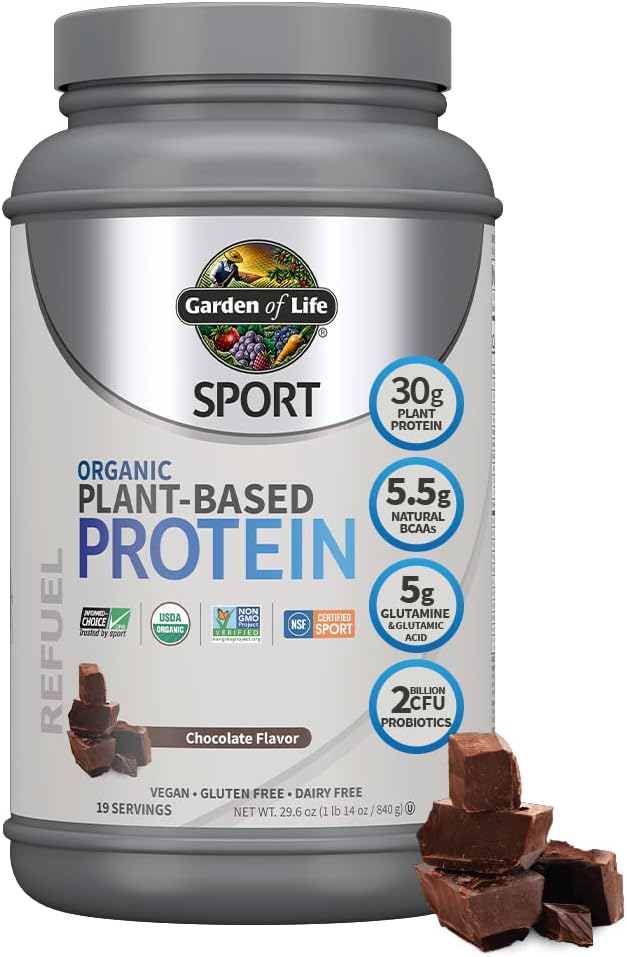 Garden of Life Organic Vegan Sport Protein Powder &amp Aloha Organic Plant Based Protein Bars |Peanut Butter Chocolate Chip | 1.98 Oz