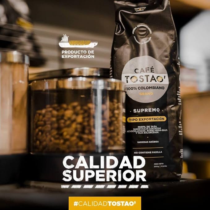 Tostao colombian coffee (2 Pack x340 gr) Light Tostao Cafe Colombiano Selecto roasted and ground Light coffee Colombian Coffee