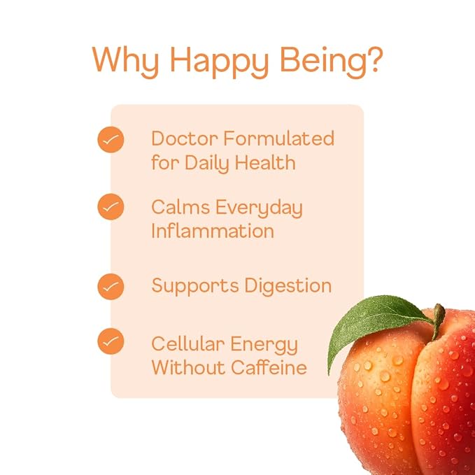 Happy Being White Tea Sparkling Variety Pack – Blueberry Peach Rose Antioxidant &amp Polyphenol Rich Infused with Turmeric Elderberry Caffeine Free Plant-Based Low Sugar &amp Low Calorie Drin