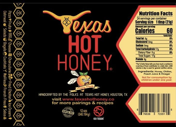 Texas Hot Honey – Duo: Roasted Hatch Green Chili + Angry Peach | 12 oz Bottles Pack of 2