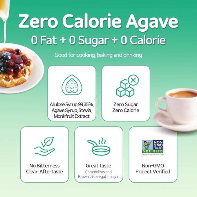 ALTist Allulose Syrup Sweetener – Zero Calorie Liquid Sugar Alternative Keto Vegan Non-GMO Plant-Based | 1:1 Sugar Replacement No Net Carbs Zero Fat 17.7 fl oz x 2 Bottle - Agave