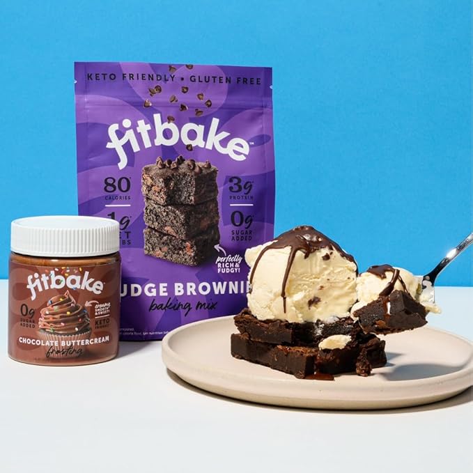 Fitbake Keto Cake Mixe Trio | Yellow Cake Chocolate Cake and Fudge Brownie |Low Carb Food | Sugar Free | Naturally Sweetened | Gluten Free Desserts and Keto Snacks No Added Sugar