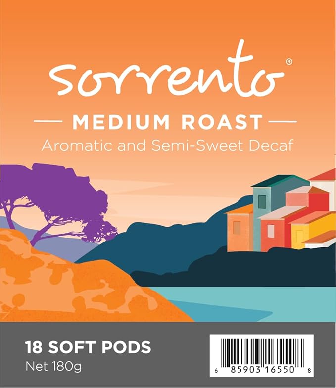 Wolfgang Puck Soft Coffee Pods Sorrento Decaf 9.5 Gram 18 Count (Pack of 6)