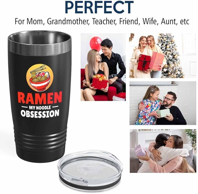 Ramen Lover Black Edition Viking Tumbler 20oz - my noodle obsession - Food Lovers chicken pumpkin vegan pantry spicy noodles
