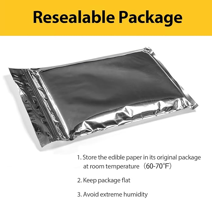 CRANBOLY 25 pcs Edible Paper 11.7 x 8.3 A4 Frosting Sheets Icing Sheets for Cakes Printable Sugar Sheets Edible Paper Cake Edible Sheets in Resealable Packaging for Cake Toppers