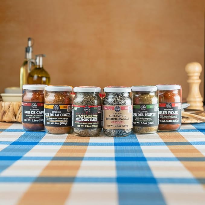SMP Six Rubs – 6 Gourmet Mexican Rubs | Bold Balanced Flavors for Meat Seafood &amp Veggies | 100% Natural Vegan Small-Batch Made in Mexico