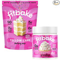 FitBake Yellow Cake Baking Mix and Vanilla Frosting | 0g to 2g Net Carbs Per Serving | Keto Friendly Low Carb Food | Naturally Sweetened Keto Snacks | Gluten Free Desserts | No Added Sugar