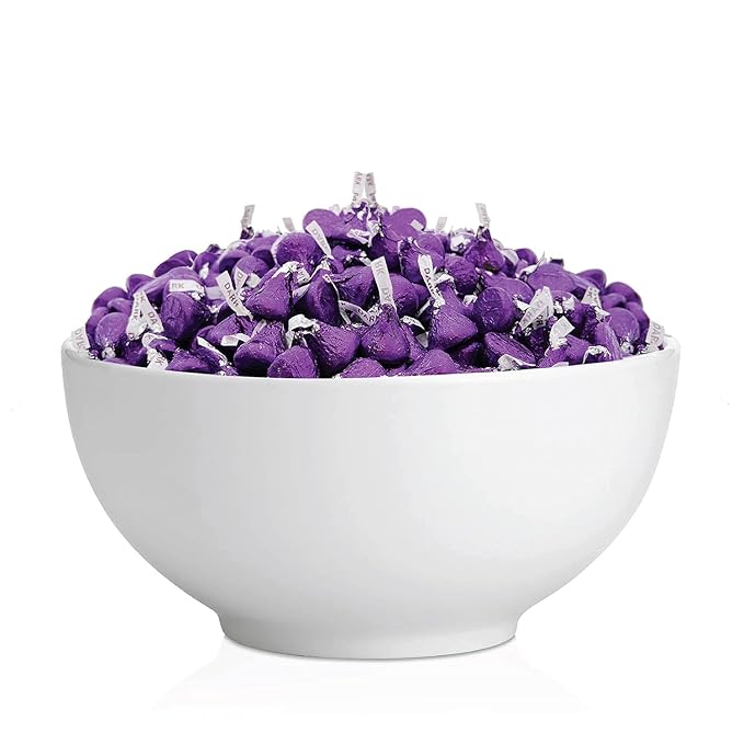 Special Dark Kisses Approx 500 Pieces 5lbs of Dark Chocolate Mildly Sweet Candy Purple Foils Kiss 5 lb Pounds Chocolate Candy Kiss Purple Wrapping Bulk Bag