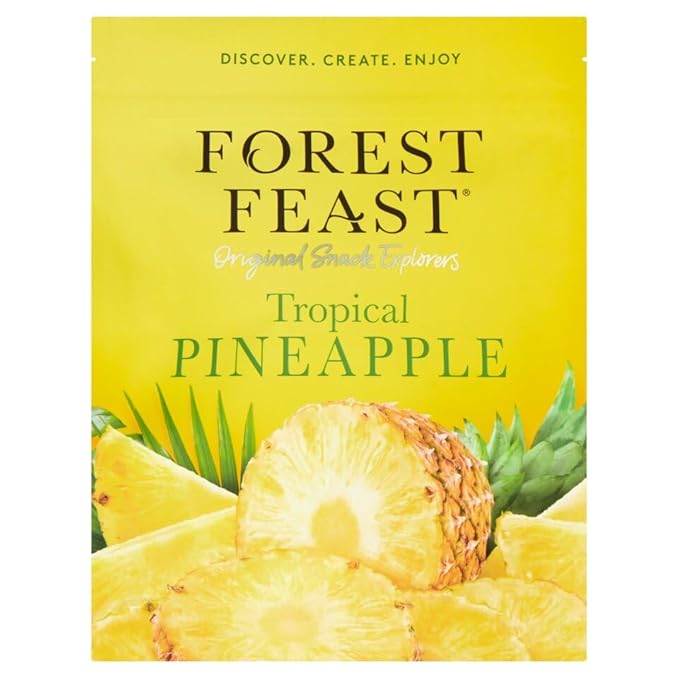 FOREST FEAST Tropical Pineapple 120g - 2 Pack | 100% Natural Pineapple Dried Fruit Healthy Snack in Premier Life Store packaging