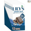 LILY'S Crispy Rice Dark Chocolate Style No Sugar Added Sweets Bars 3 oz (12 Count)