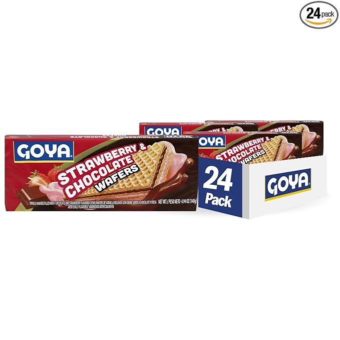 Goya Foods Strawberry &amp Chocolate Wafers 4.9 Ounce (Pack of 24)