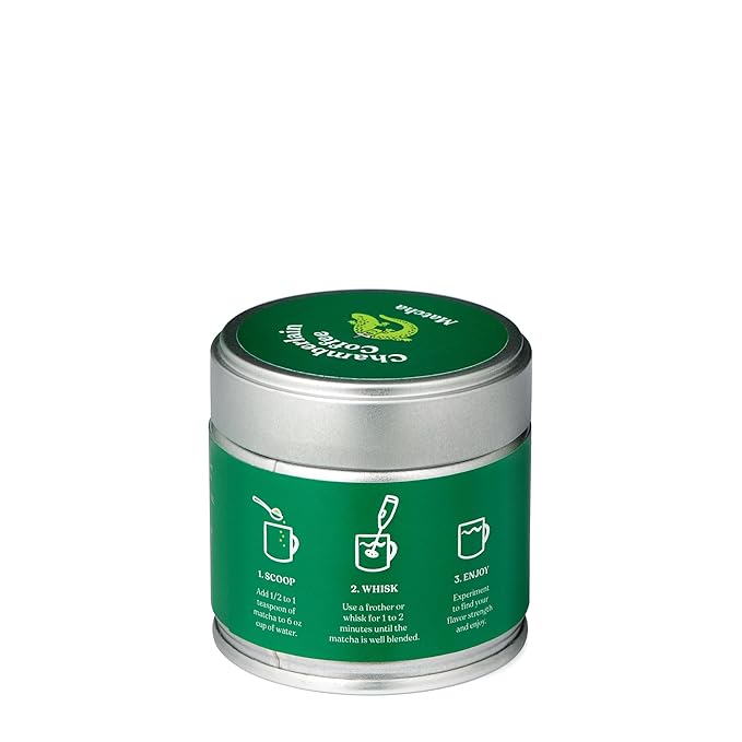 Chamberlain Coffee Ceremonial Matcha Green Tea Powder - First Harvest - Japanese Green Tea + Original Grade Matcha - Hot or Iced - Organic Vegan &amp Gluten-Free Matcha Powder - (30g / 1.06 oz)