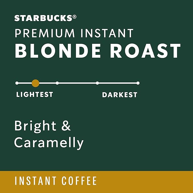 Starbucks Premium Instant CoffeeStarbucks Blonde Roast CoffeeArabica Beans3.17 oz Tins(Pack of 6)
