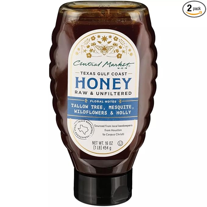 Central Market Texas Gulf Coast Raw &amp Unfiltered Honey 16 oz 2 Bottles