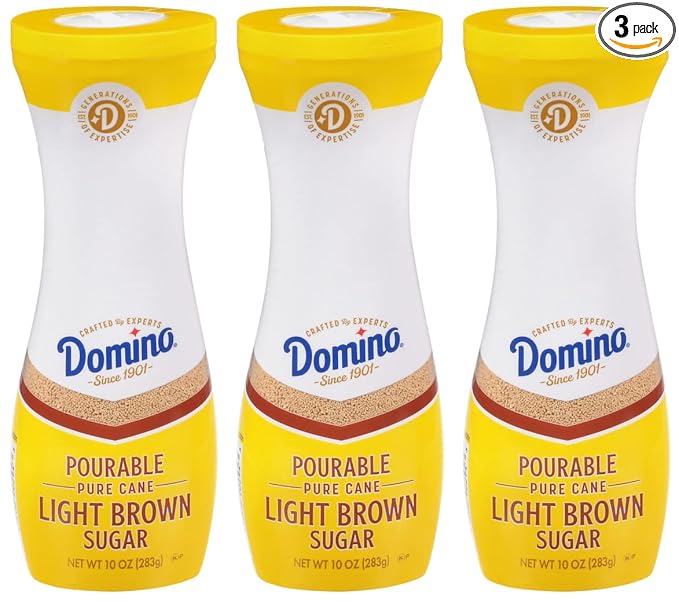 Domino® Light Brown Sugar Pourable Brown Sugar 10 oz Flip Top Canister (Pack of 3)
