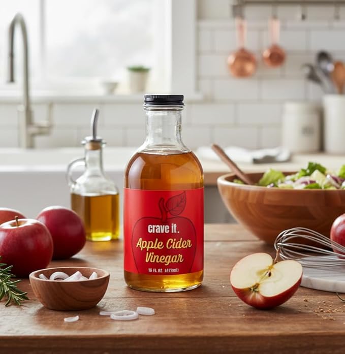 Crave It. Apple Cider Vinegar with Mother - Gut Health &amp Digestion - Made with Utah Honey - 16oz - 6pk