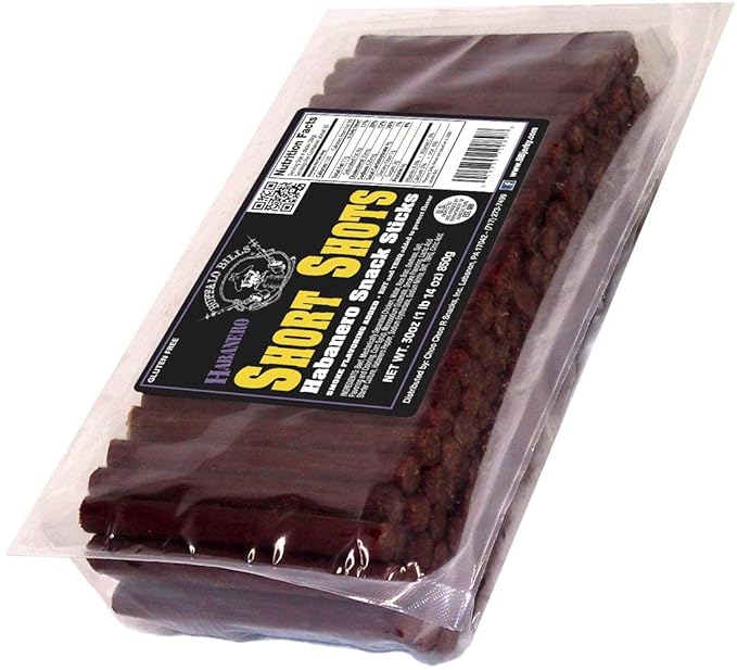 Buffalo Bills Habanero Short Shots (120 beef and chicken 3.5” snack sticks per 30oz bag)