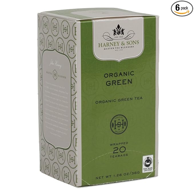 Harney &amp Sons Teabags Organic Green 120 Count (Pack of 6)