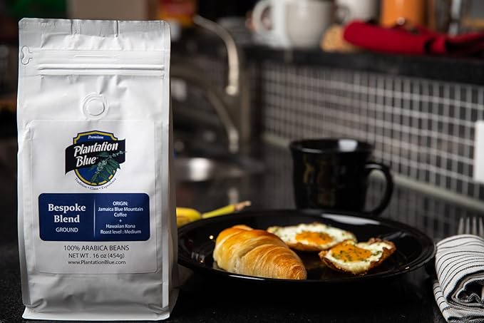 PREMIUM PLANTATION BLUE TRADITION CLASS EXPERIENCE Bespoke Blend of Blue Mountain &amp Kona Coffee Ground (1lb)