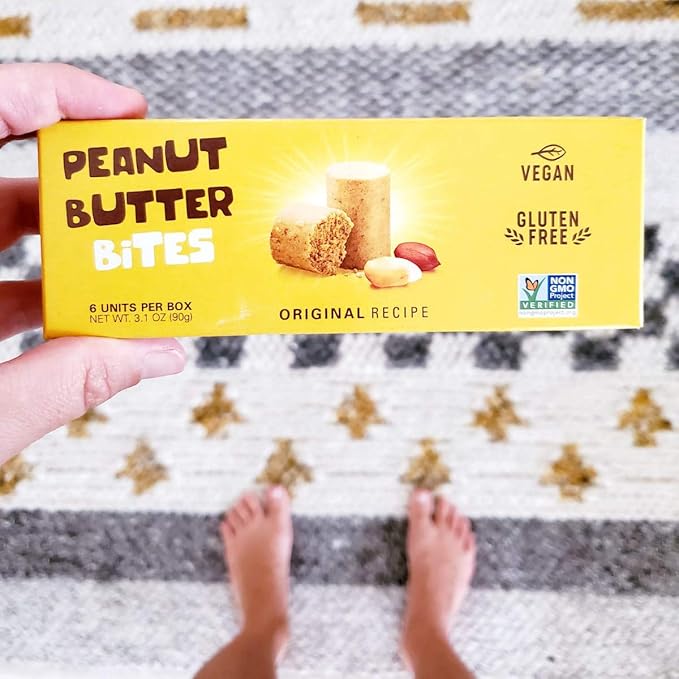PASOKIN | Natural Peanut Butter Snack | Crunchy and Creamy PB Bites | Gluten Free Vegan Protein | Pacoca Made in USA 6 Boxes with 6 Bites (36 Bites)