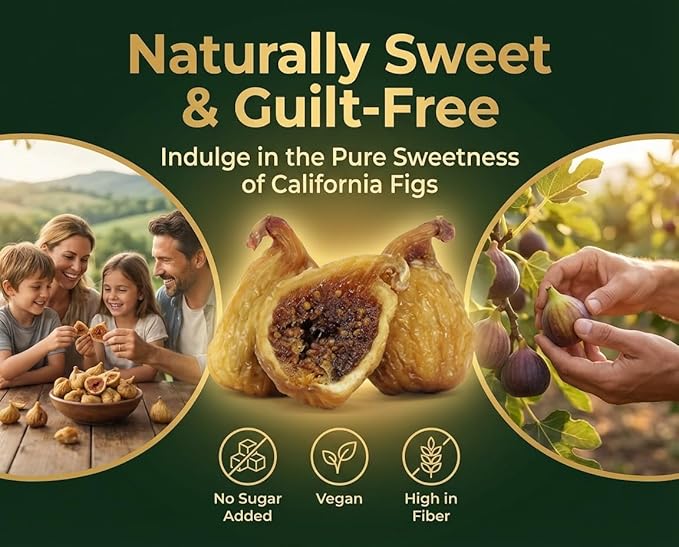 Dried California Golden White Figs by It's Delish 5 Lbs Bulk Bag | Fresh California Figs Naturally Sweet Dried Fruit with No Sugar Added for Healthy Snacks | Vegan Kosher