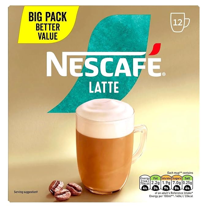 NESCAFÉ Latte x12 Instant Coffee Sachets (Pack of 6 Total 72 Sachets)