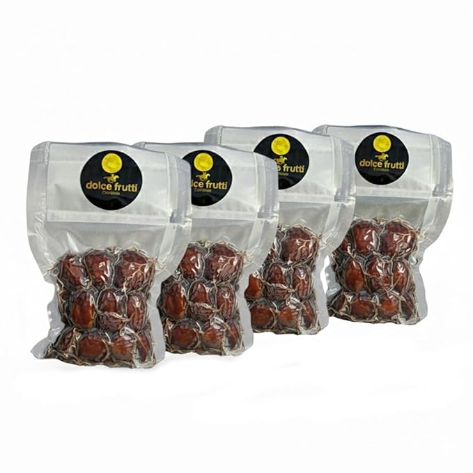Dolce Frutti's Organic Medjool Dates Grown in California–Jumbo Soft and Naturally Sweet Non-GMO Rich in Fiber Antioxidants (8Lbs (4 Packs of 2Lbs Each))