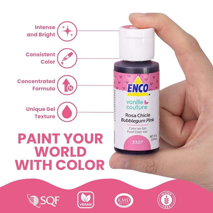 ENCO Yummy Collection 9 Food Coloring Gel Set 1.41 oz each (40 g) includes Cookie Decoration Guide