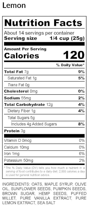 Hudson Henry Lemon Granola for Yogurt Snacking &amp Cereal | Gluten Free Granola with Nuts and Seeds | Non-GMO No Preservatives Small Batch Baked | 2.5 lb Bulk Bag