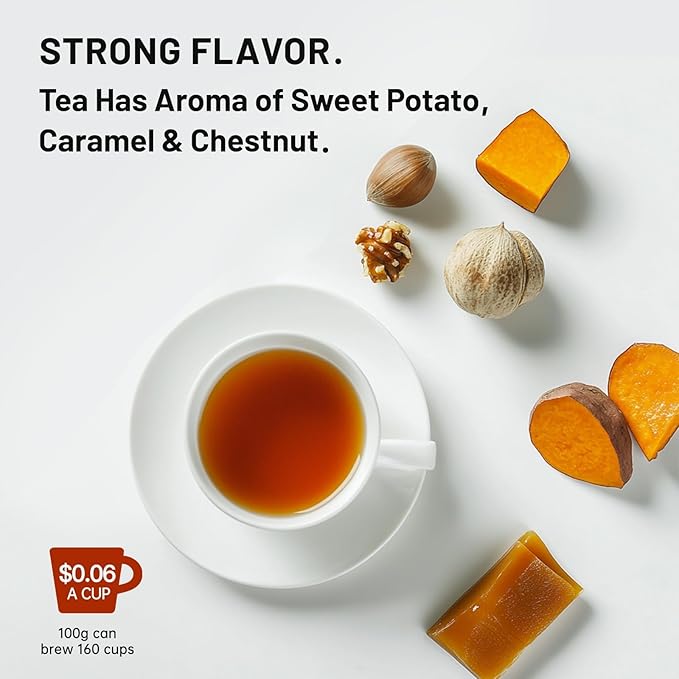 iTeaworld Yunnan Black Tea Loose Leaf Non-GMO No Sweetener Authentic Chinese Tea Honey &amp Sweet Potato Aroma Strong tea20 Corn Tea Bags for Black Tea Beginners - 1 Pack (3.5 oz)