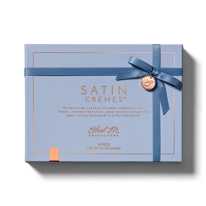 Ethel M Chocolates Symphony of Flavor: Milk and Dark Satin Crème Collection 12 Piece Ultra-premium Assortment Candy Gift Box - Smooth Cream Centers