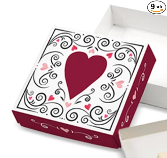 Sugar Free Valentine's Day Candy Hearts Chocolate Gift Box filled with 9 pieces of assorted chocolate by Diabetic Candy perfect for Mom Dad Girlfriend Boyfriend Wife or Husband Heart &amp Diabeti