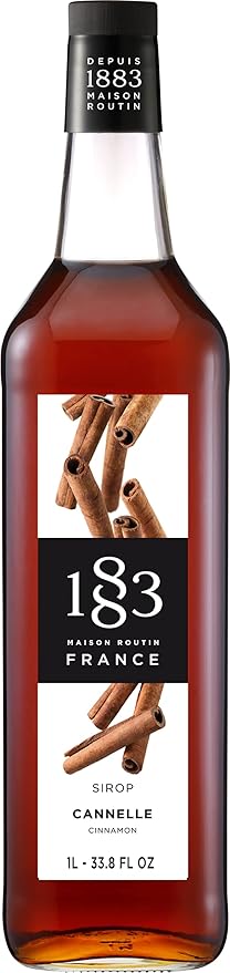 1883 Cinnamon Syrup for Drinks Made in France 1 Liter Glass Bottle