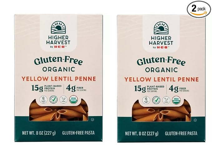 Higher Harvest by HEB Gluten Free Pasta - 2 pack (Yellow Lentil Penne 8oz)