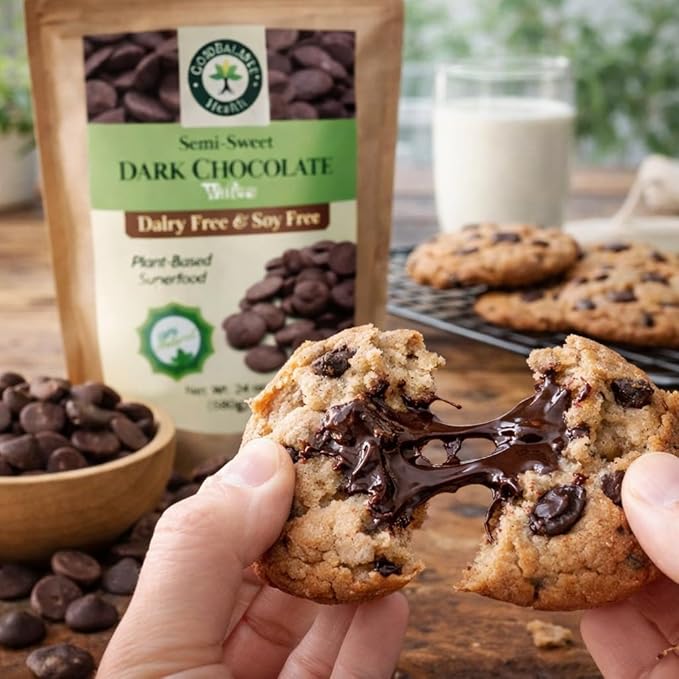 Good Balance Health Dark Chocolate Wafers Semi Sweet Dairy Free Soy Free Melting Chocolate for Deserts Baking Fondue Dipping Decorations 1 Resealable Bag 24oz total