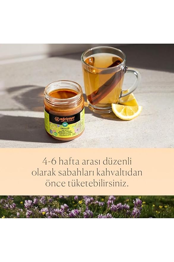 Organic Royal Jelly Honey Pollen Propolis Blend 240g (8.5oz) - Complete Bee Product Superfood - Winter Immune Defense Formula